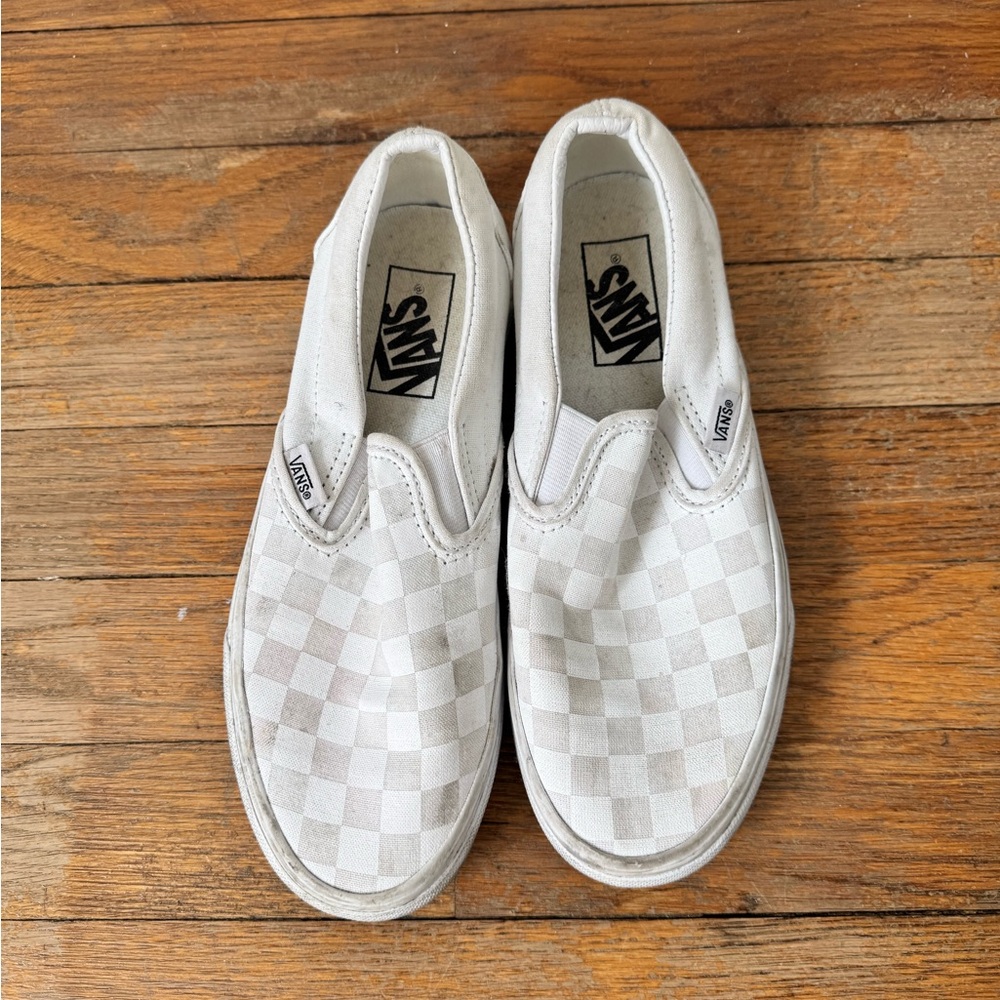 Vans White Slip-On Shoes